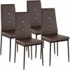 TECTAKE 4 Esszimmerstühle, Kunstleder Mit Glitzersteinen – Esszimmerstühle, Küchenstühle, Esszimmerstuhl – Cappuccino 17
