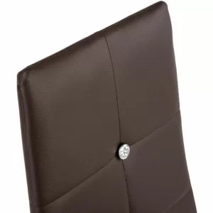 TECTAKE 4 Esszimmerstühle, Kunstleder Mit Glitzersteinen – Esszimmerstühle, Küchenstühle, Esszimmerstuhl – Cappuccino 15