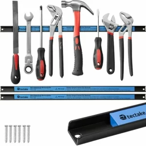 TECTAKE Magnetleisten Werkzeughalter 46cm – Magnethalter, Magnetplatte, Magnetschiene – 3 8