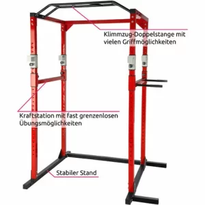 TECTAKE Kraftstation – Fitnesstation, Trainingsstation, Kraftturm – Schwarz/rot 11