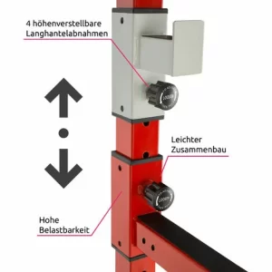 TECTAKE Kraftstation – Fitnesstation, Trainingsstation, Kraftturm – Schwarz/rot 13