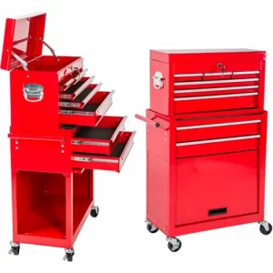 TECTAKE Werkzeugwagen Mit 8 Schubladen – Werkstattwagen, Werkzeugwagen, Rollwagen – Rot 11