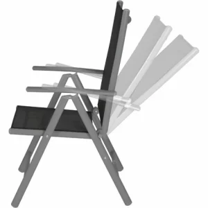 TECTAKE 2 Aluminium Gartenstühle Klappbar – Gartensessel, Gartengarnitur, Balkonstühle – Schwarz/anthrazit 10