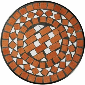 TECTAKE Balkontisch Blumenhocker Mit Mosaikmuster 30x30x61,5cm – Beistelltisch, Balkontisch, Blumenständer – Terracotta 10