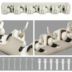 TECTAKE Gerätehalter Mit 5 Klemmen – Wandhaken, Geräteschrank, Werkzeughalter 9