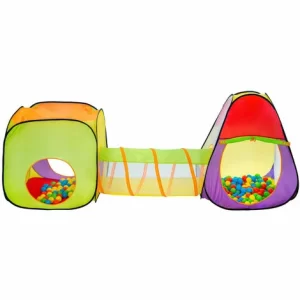 TECTAKE Spielzelt Pyramide Mit Tunnel, 200 Bällen Und Tasche – Spielhaus, Spielzelt, Kinderzelt 7