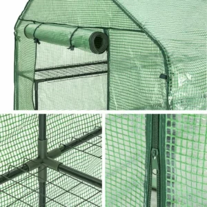 TECTAKE Foliengewächshaus Mit Quadratischer Grundfläche 143x143x195cm – Frühbeet, Tomatenhaus, Treibhaus 13