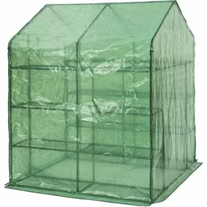 TECTAKE Foliengewächshaus Mit Quadratischer Grundfläche 143x143x195cm – Frühbeet, Tomatenhaus, Treibhaus 15