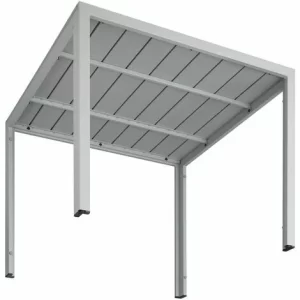 TECTAKE Aluminium Gartentisch Maren Höhenverstellbare Füße 90x90x74,5cm – Beistelltisch, Balkontisch, Terrassentisch – Silber 9
