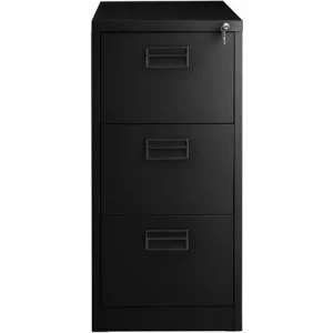 TECTAKE Aktenschrank Mit 3 Schubladen 62,4x46x102,8cm – Büroschrank, Rolladenschrank, Hängeregisterschrank – Schwarz 15